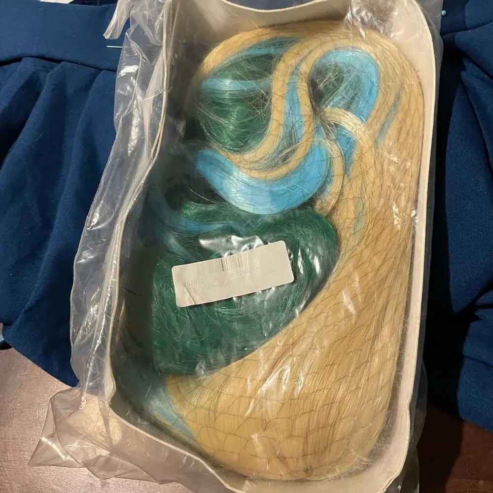 Festival cosplay wig  blonde with blue and green